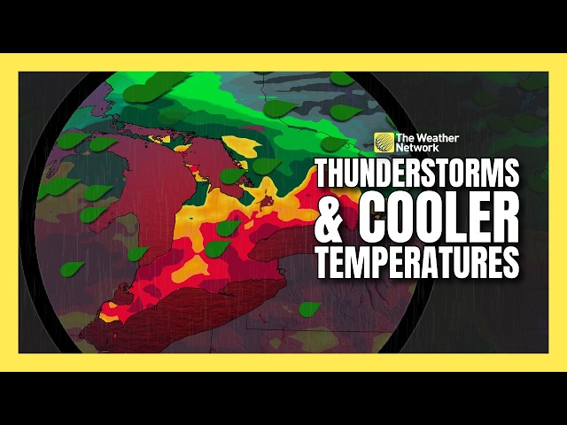 Thunderstorms divide summer heat and cooler temperatures in southern Ontario | #forecast
