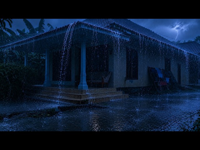 Fall Asleep in 3 Minutes 🌧️ Heavy Rain & Powerful Thunder on a Tin Roof