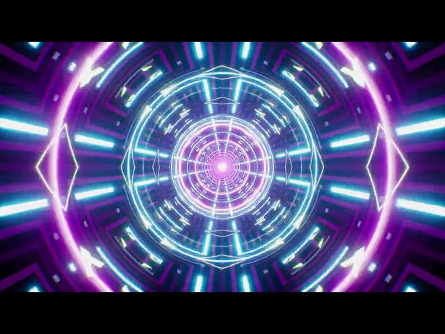 Geometric neon tunnel vj loop - electronic music visualization