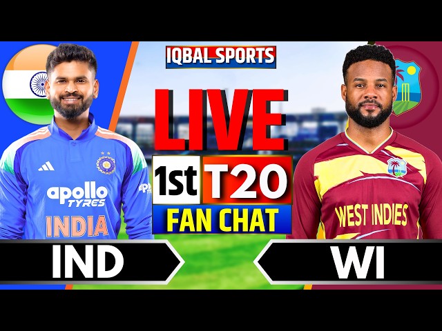 🔴LIVE: India vs West Indies 1st T20 Fan Chat | Live Cricket Match Today | IND vs WI | Iqbal Sports