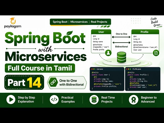 Spring Boot with Microservices Full Course in Tamil - Part 14 | One-to-One Bidirectional Mapping