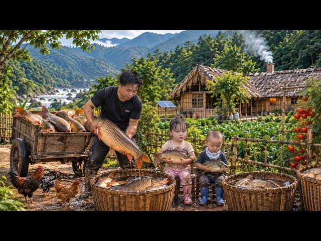 Living alone in the forest—raising a child and catching fish with exceptional skill 