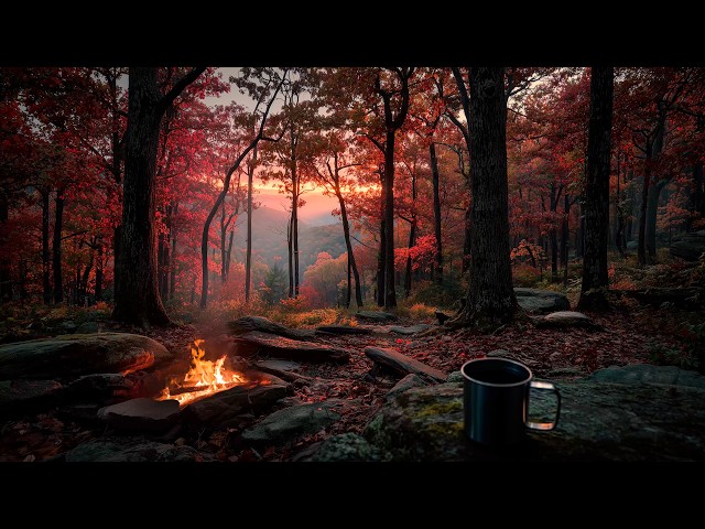Between the Days | When the Forest Turns Red 🍁🔥🌅 Sunrise Ambience 24/7 LIVE