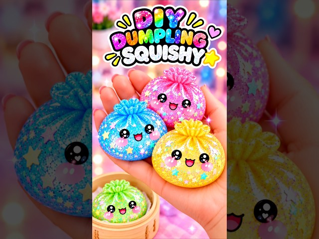 Diy viral glitter dumpling squishy at home #tiktok #squishy #craft #art #viral