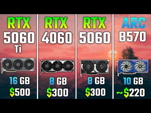 RTX 5060 Ti vs RTX 4060 vs RTX 5060 vs ARC B570 | Test in 7 Games