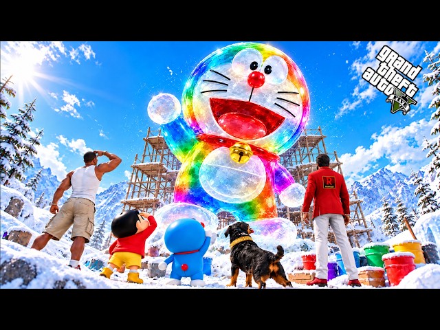 GTA 5 : Rampage & Shinchan🤣 Made Doraemon ICE Statue ❄️☃️ Full Fun #rampageboy#gta5telugu #gta5