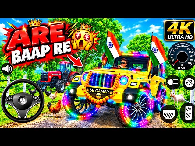 Indian Cars Simulator 3D | Modified Mahindra Thar Car Game | Thar Driving Gameplay | Gadi Wala Game