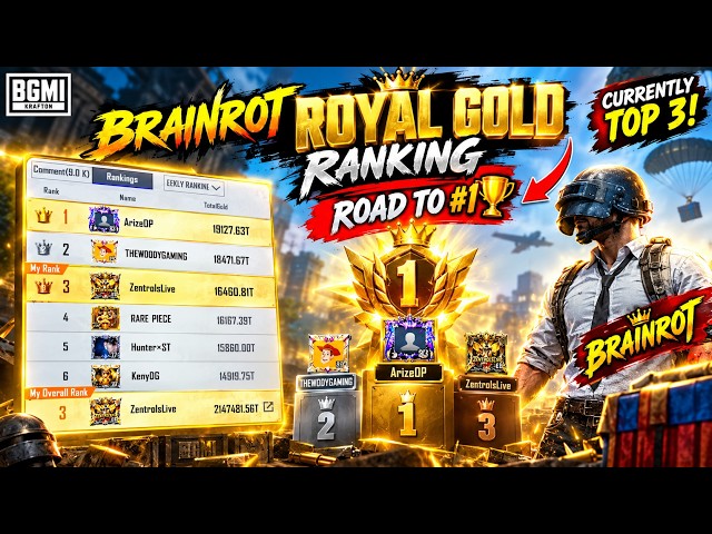 🔥 BGMI BRAINROT ROYAL GOLD RANKING ROAD TO #1 🏆 CURRENTLY TOP 3!