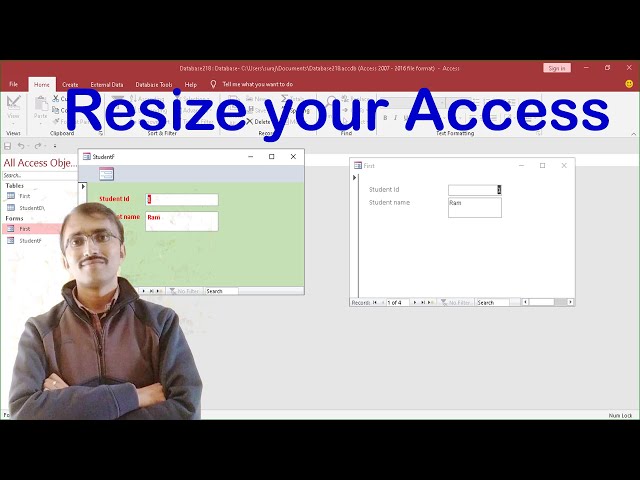How to Resize your Microsoft Access form in Hindi and english