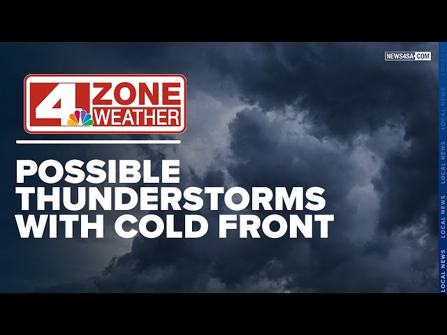 Possible thunderstorms with cold front Thursday evening