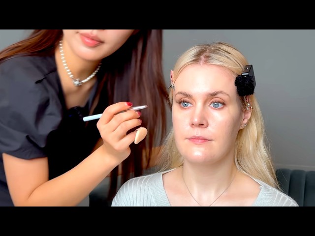 ASMR Full Summer Makeup and Hair Session with PRO Korean Artist