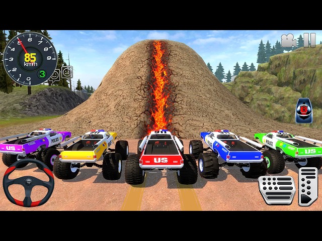 Impossible Car Mega Stunts Ramp Simulator - US Police Monster Truck Driving 3D - Android gameplay #3