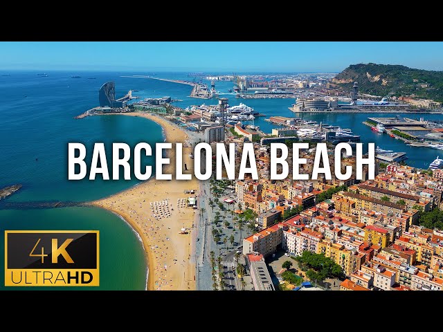 Barcelona Beach, Catalonia, Spain 🇪🇸  | 4K Drone Footage