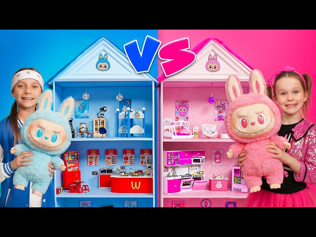 Labubu House DIY Challenge! Pink vs. Blue