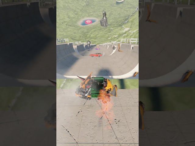 180 Ton Coil vs Cars # #beamngdrive #beamng #gaming #satisfying