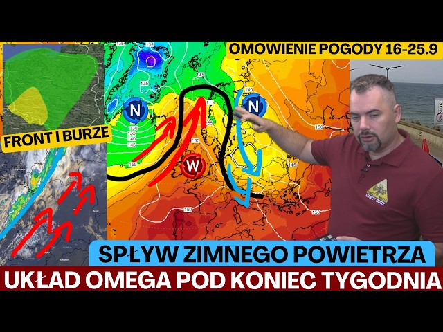 Rain and storms on the cold front. After September 20th, an OMEGA pattern and a sharp cooldown po...