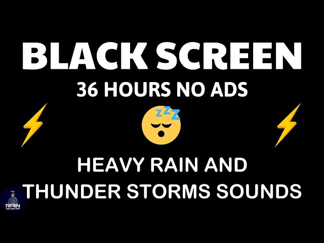 🔴 Heavy Rain and Thunder Sounds for Sleeping - Black Screen | Rainstorm Sounds to Fall Asleep Fast