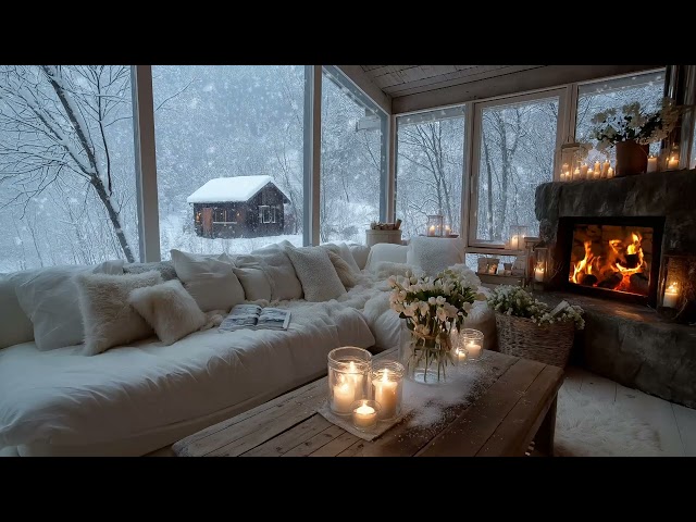 🌨️ A White Lounge Beneath a Silent Snowfall | 5 Hours Piano for Meditation Rest Relax Study Focus