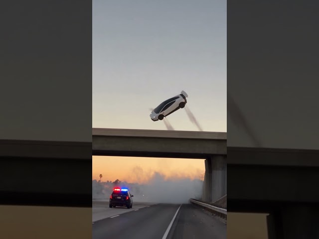 POLICE CHASE A FLYING TESLA 🤯