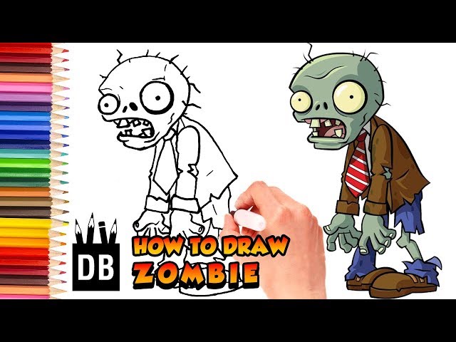 How to Draw a Zombie from Plants vs Zombies | Step by Step | 4 Kids