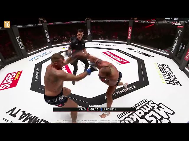 CIĘŻKI NOKAUT NA FAME MMA 👊 ( LEGIONISTA VS ZAŁĘCKI ) #famemma #shoty #mma