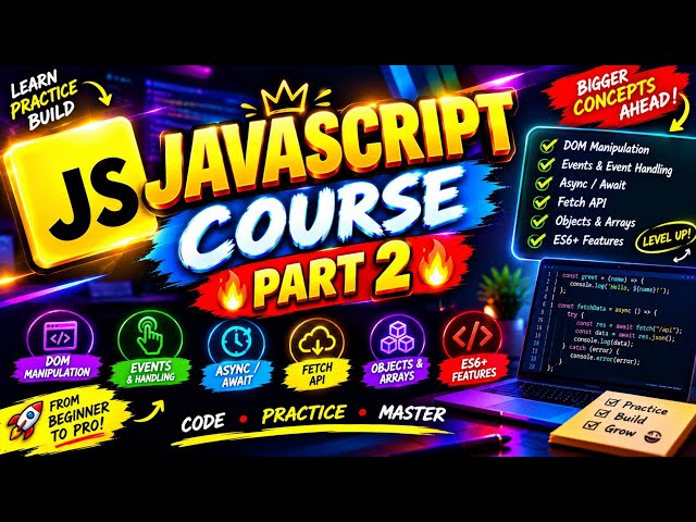 Javascript in 40 mins (short & easy) 💯💯🔥 |  Javascript course Part 2 🔥
