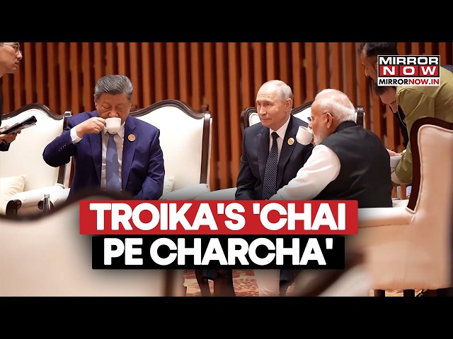 Troika's 'CHAI PE CHARCHA'! PM Modi, Putin, Xi Jinping Seen Sipping Tea During BRICS Summit In Delhi