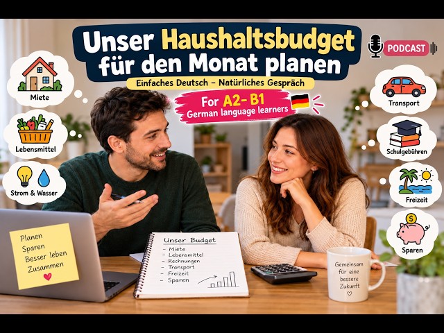Haushaltsbudget planen auf Deutsch | German Podcast for Beginners A1–B1 | Geld sparen & Finanzen