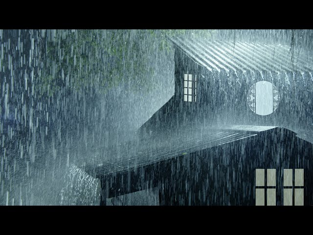 Heavy Thunderstorm Sounds for Sleeping ⚡ Torrential Rainstorm & Intense Thunder on Stormy Night