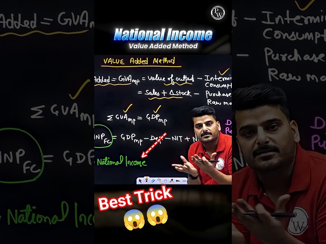 National Income by Value Added Method Made Easy! 🤯#pw #shorts #economics #nationalincome