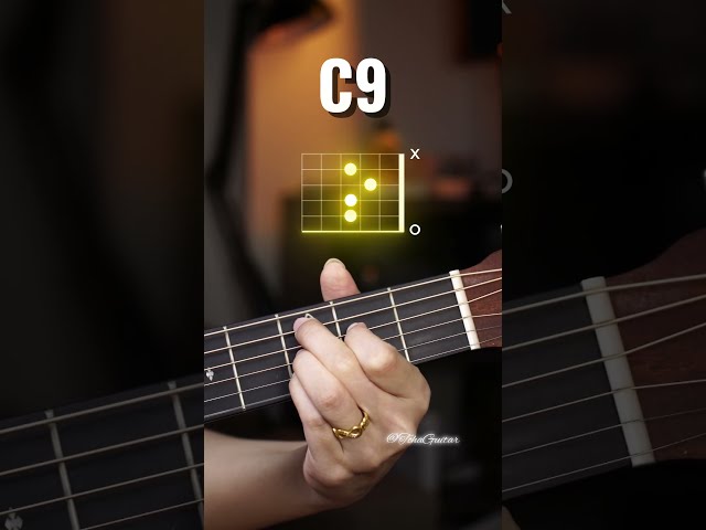 Chords tutorial for beginners - C9 chord  #guitar #chords