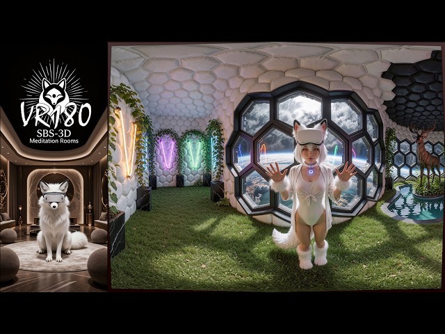 ASMR 180VR | Drone sounds and close hand movements meditation room