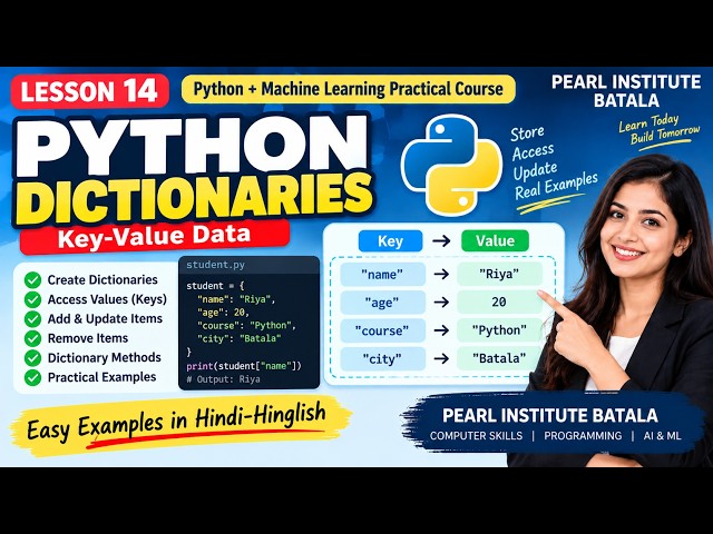 Python Dictionaries Made Easy 🔥 | Key-Value Pairs, get() & Updates | Python Lesson 14 #python #ai