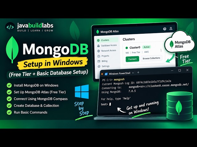MongoDB Setup on Windows | Install MongoDB + MongoDB Atlas Free Tier