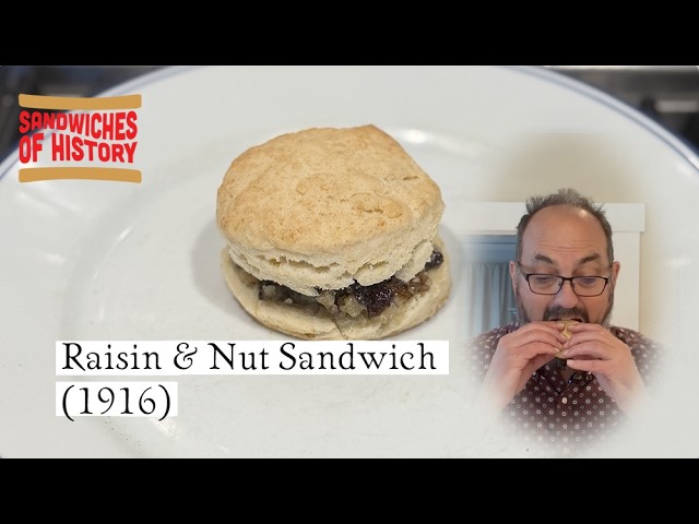 Raisin and Nut Sandwich (1916) on Sandwiches of History⁣
