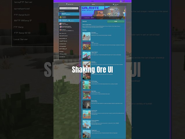 Shaking Ore UI