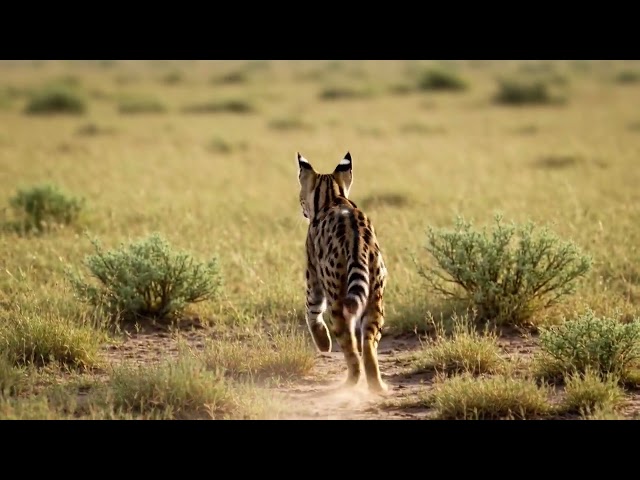 Serval Cat Savanna Walk Seamless Loop 4K No Copyright