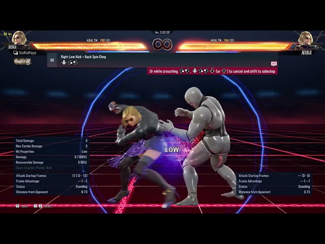 050. Right Low Kick ▶ Back Spin Chop