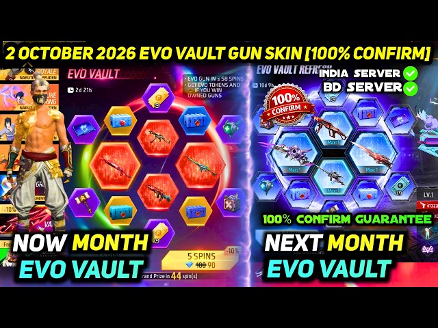 100% *CONFIRM* NEXT EVO VAULT OCTOBER MONTH 2026 FREE FIRE | NEW 2 OCTOBER EVENT EVO GUN SKIN