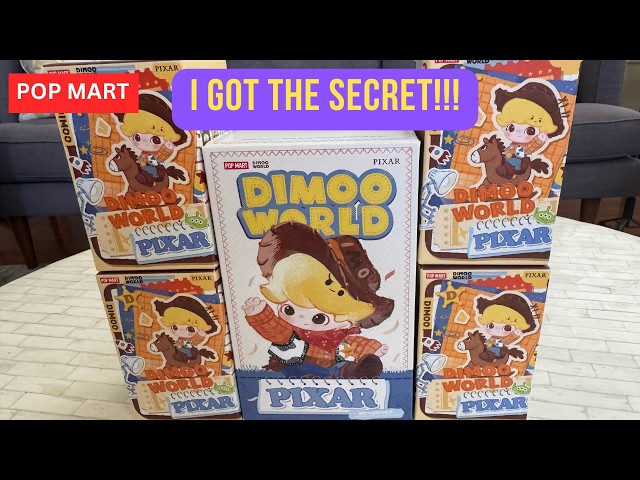 I got the SECRET!!! Unboxing Pop Mart Dimoo World x Pixar Series Figures and Plush Pendant