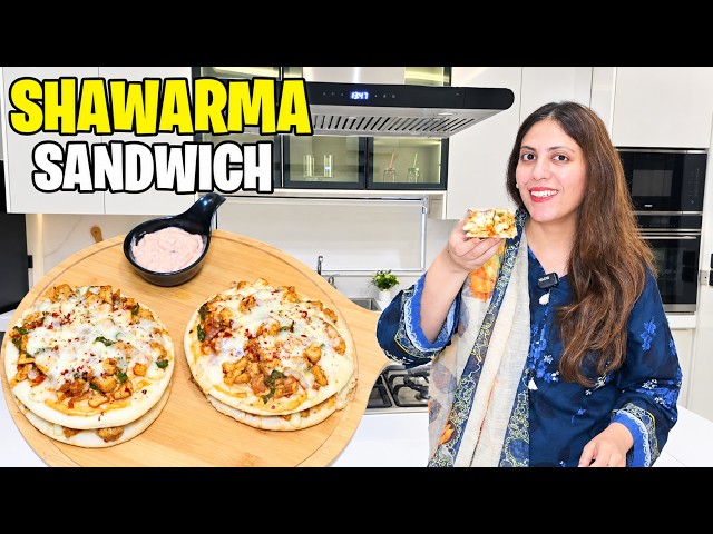 Shawarma Sandwich For Cheese Lovers l Pizza Sandwich Recipe By Kitchen With Amna