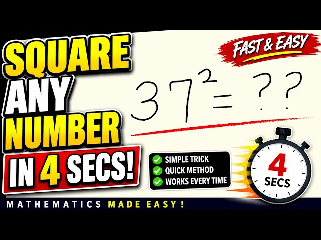 Square Any number in 4 Seconds as Genius #squareroot #squareroottrick ##mathstricks #mathematics 