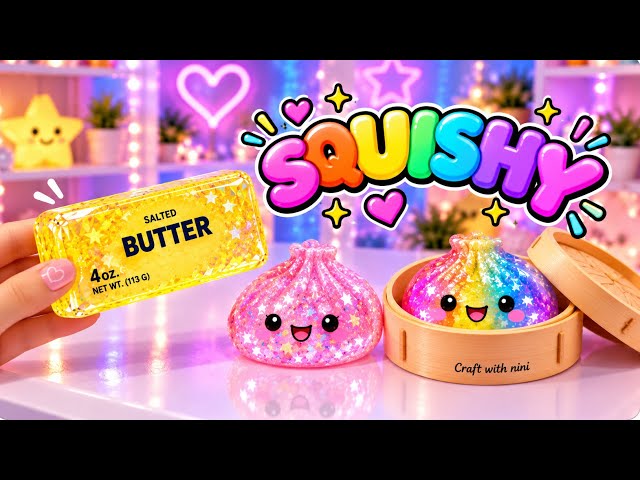 I made Viral Squishy at Home and tested them all! 😍 DIY glitter dumpling squishy ✨