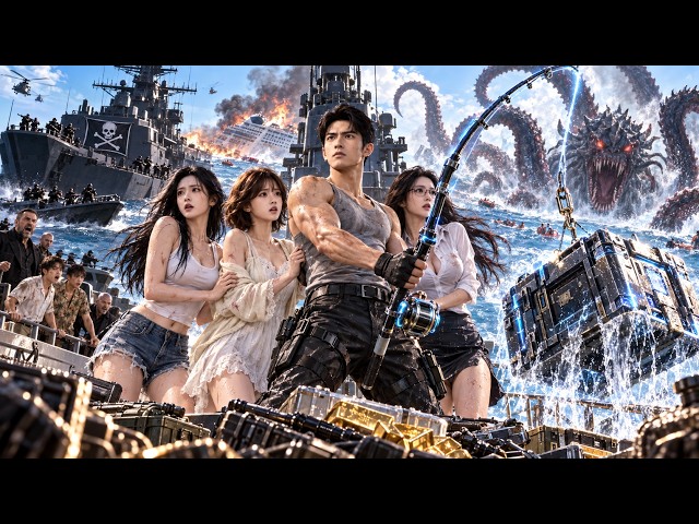 Stranded at Sea! He Gains a Rod That Catches Anything and Turns His Boat into a Battleship!
