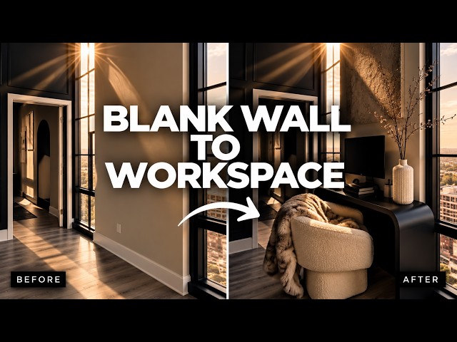 Small Space Office Makeover | Turning an Empty Wall Into a Workspace