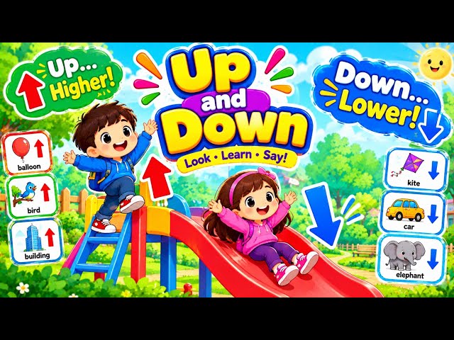 ⬆️ Up and Down for Kids | Learn Directions & Position Words | Fun Learning Game
