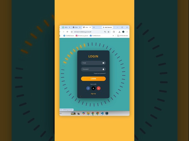 Animated Login Form using HTML & CSS | Modern Login UI #shorts