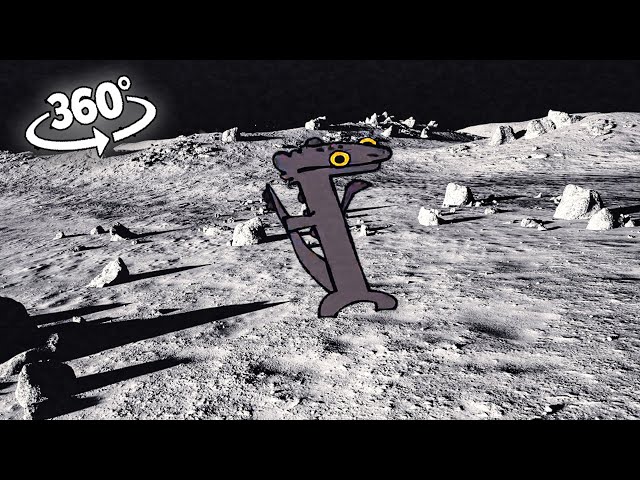 Toothless Dragon Dancing - on the MOON in 360° video (Dancing Meme)