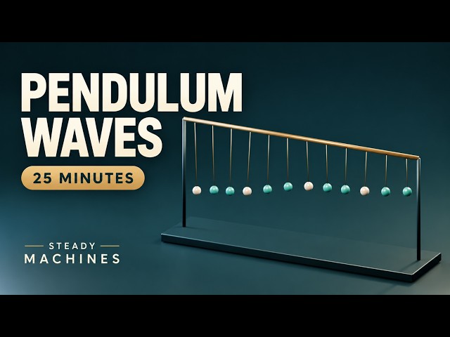 Pendulum Waves: 25 Minutes of Gentle Motion and Changing Patterns | Steady Machines