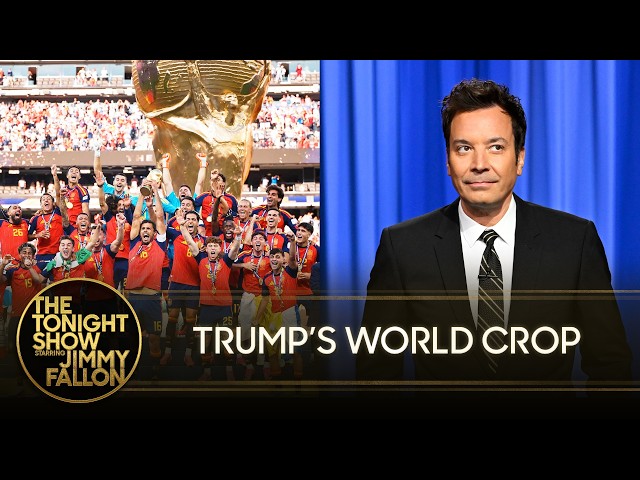 World Cup Champion Spain Crop Trump Out of Team Photos | The Tonight Show Starring Jimmy Fallon